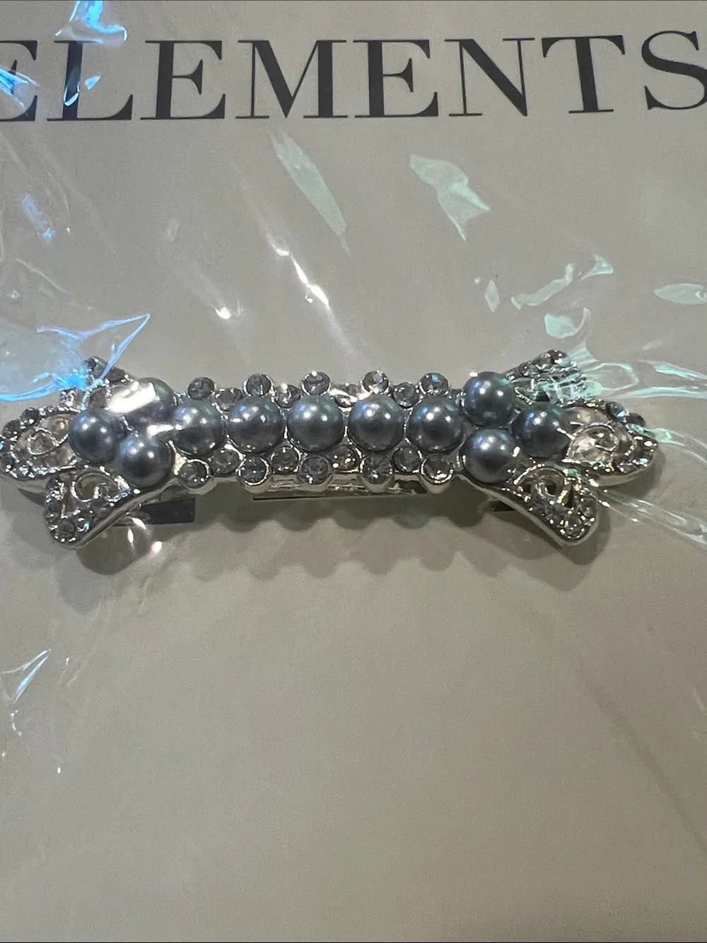 NWT Element Silver Toned Bone Hair Clip